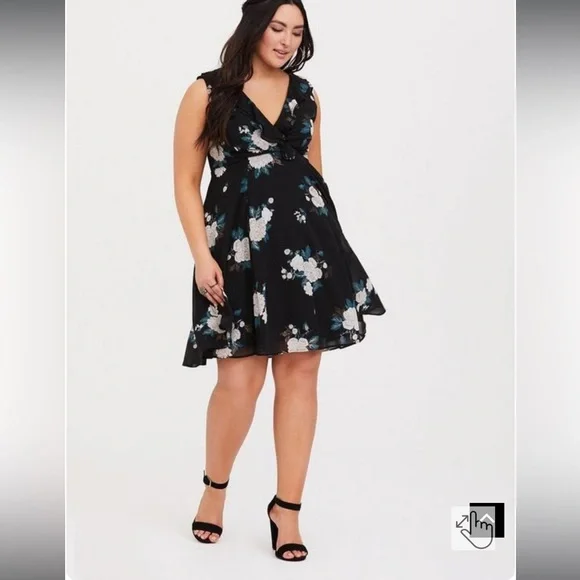 sachin and babi light blue dress torrid | Dresses | Torrid Mini Chiffon Ruffle Hem Skater Dress Size 3 Euc